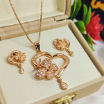 Imported Gold Plated Heart Butterfly Fancy Gold Plated Necklace Set for Girls/Women